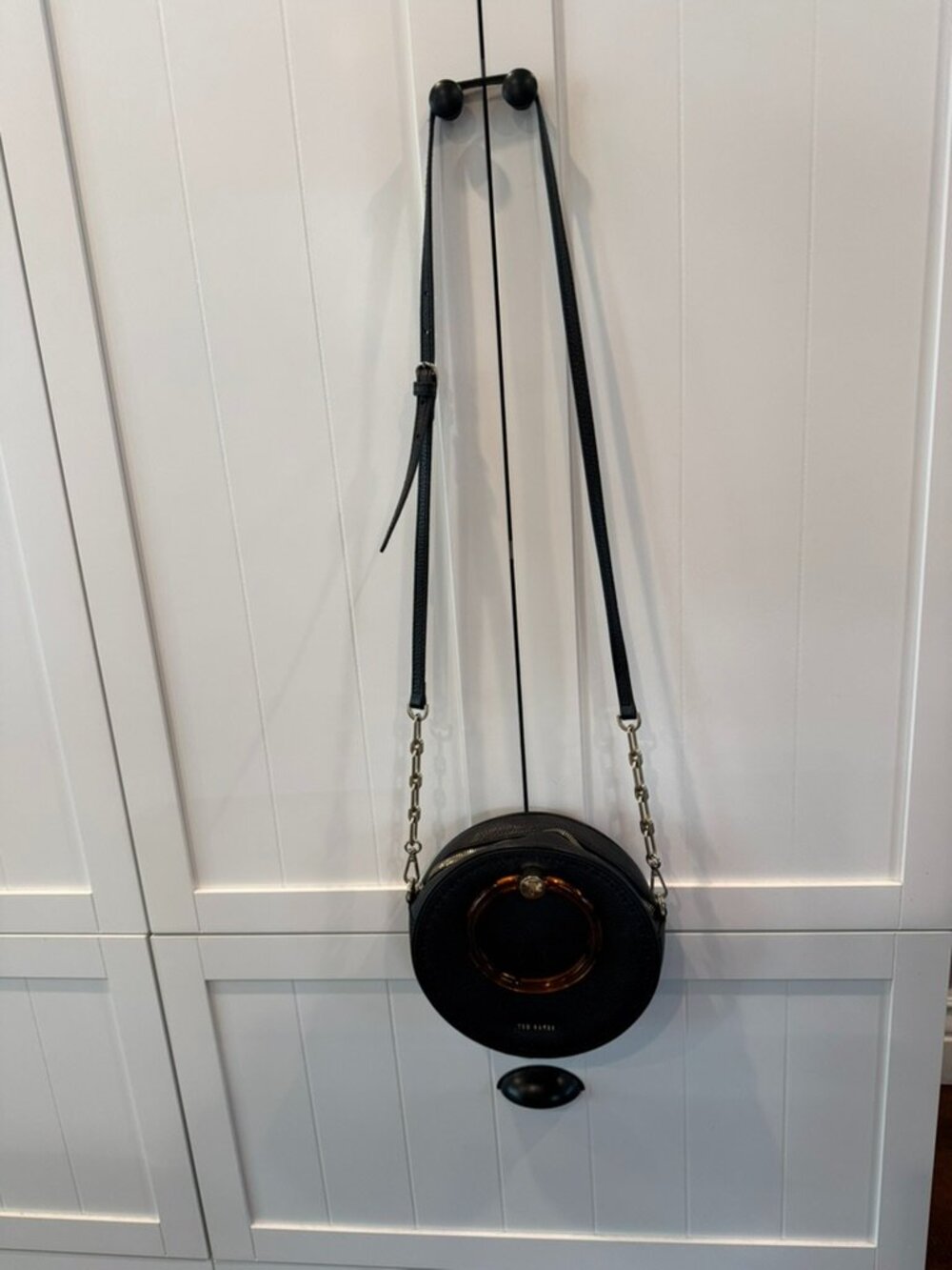Ted Baker Round Leather Crossbody Bag w/ Tortoiseshell Ring Handle - Picture 4 of 6
